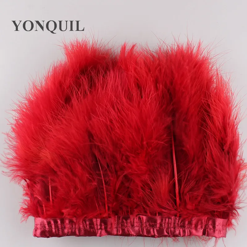 

14 Colors 2Meters/Lot Girls Marabou Turkey Feathers 10-15CM Wide Dyed Feathers Trimming Fringe Satin Ribbon Costume Accessoties
