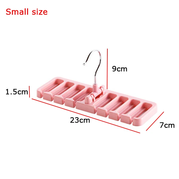 Small Pink Стеллаж для хранения, органайзер для галстуков, вращающаяся вешалка для галстуков, держатель для галстуков, стеллаж для хранения больших ремней, полка для шелковых шарфов, многофункциональная стойка - Цвет: Small Pink
