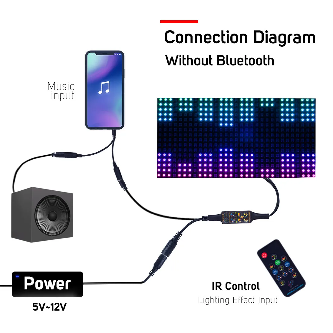 Wholesale Bluetooth Music Controller DC5-24V Infrared 13 Keys Remote WS2812B WS2811 Led Strip Matrix Panel 512 Pixels | Лампы и