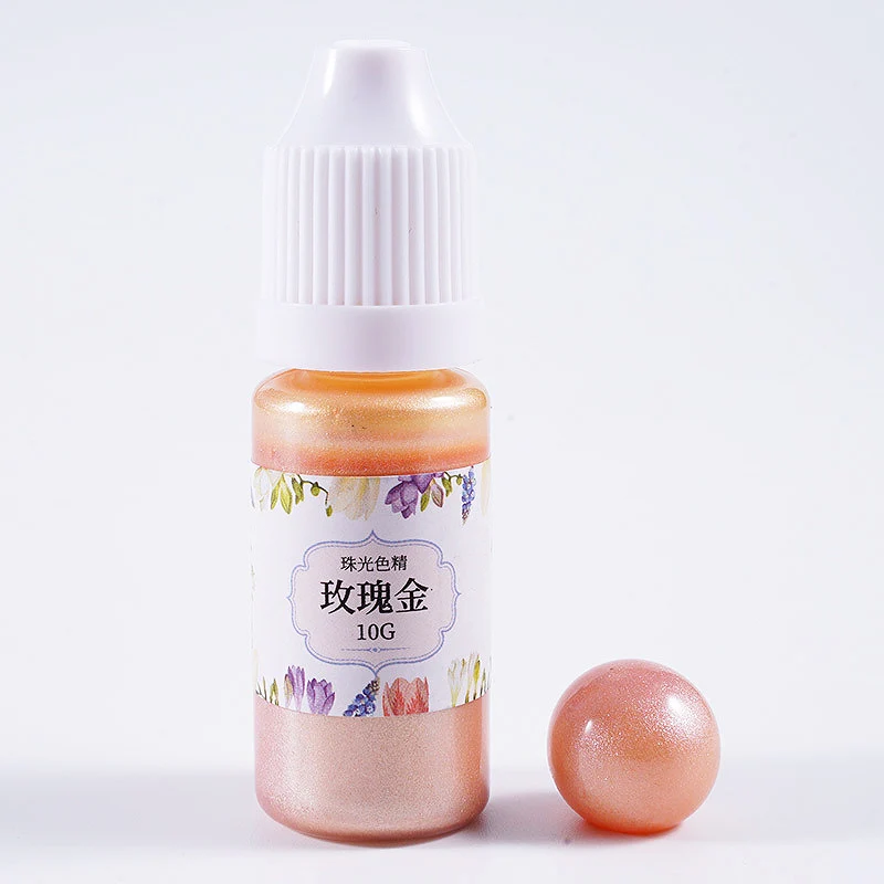Rose gold Ремесла УФ DIY 10 г/бутылка пигмент эпоксидной окраски смолы краситель ручной работы художественный краситель - Цвет: Rose gold