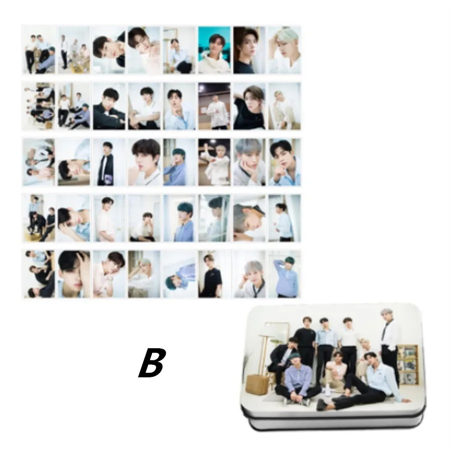 B Kpop SF9 7-й Мини альбом HD Коллекционная Фотокарта RMP ROWOON TAE YANG Polaroid Lomo фото карта с металлической коробкой 40 шт - Цвет: B