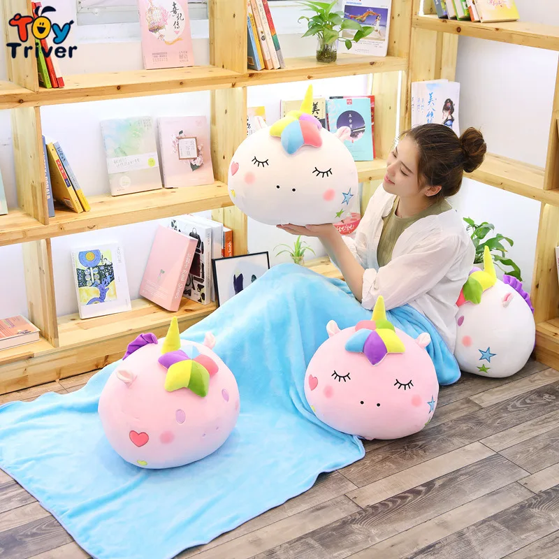 Портативное одеяло Kawaii с единорогом плюшевая игрушка кукла для маленькой