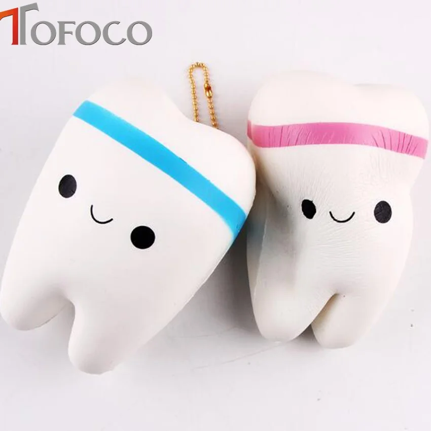 Kawii Jumbo Tooth Squishy медленно поднимающаяся игрушка моделирование милая улыбка зубы