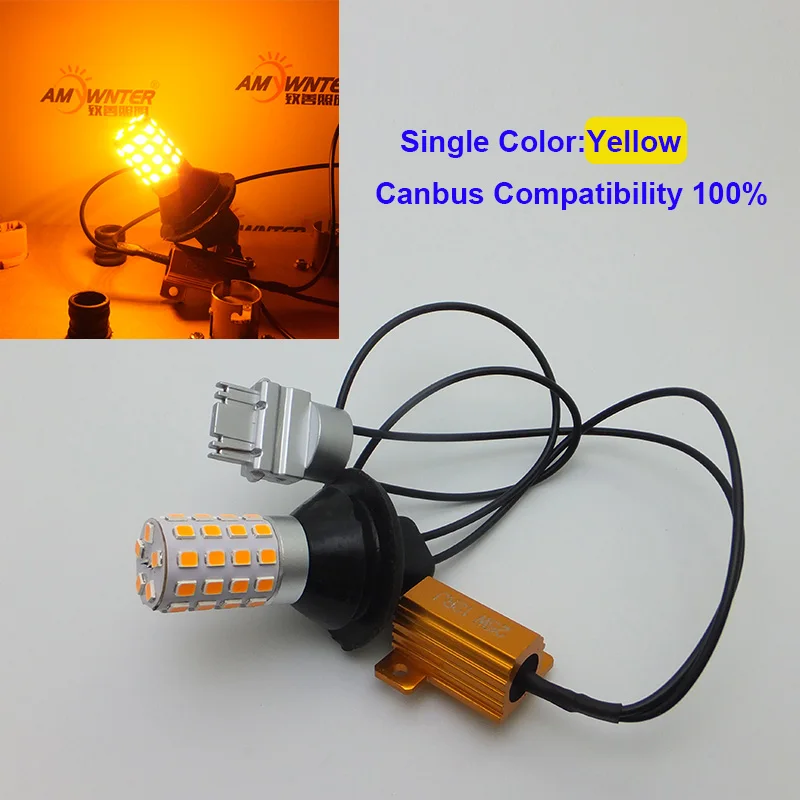 AMYWNTER 3157 12V Габаритные огни 21 Вт DRL 3156 база Canbus led поворотные сигналы стоп-сигналы