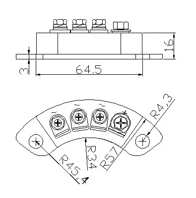 Модуль регулятора выпрямителя: MXY(Q)40 12 MXG(Q)40 40A / MXY(Q)50 50A 1200 в (четыре клеммы/шаг