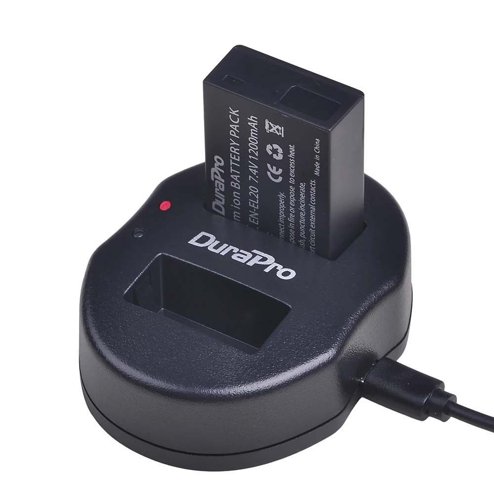 Durapro 4 шт. 1200 мАч EN EL20 аккумуляторная батарея для камеры + USB двойное зарядное