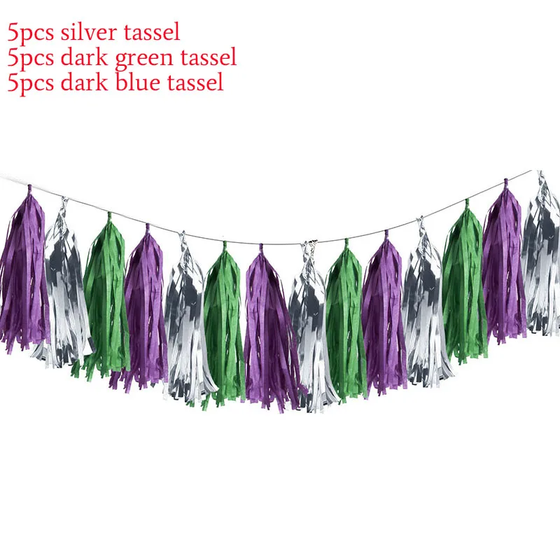 15pcs MMD tassels Вечерние украшения для баннеров с изображением Русалочки для вечеринки в честь Дня Рождения - Цвет: 15pcs MMD tassels