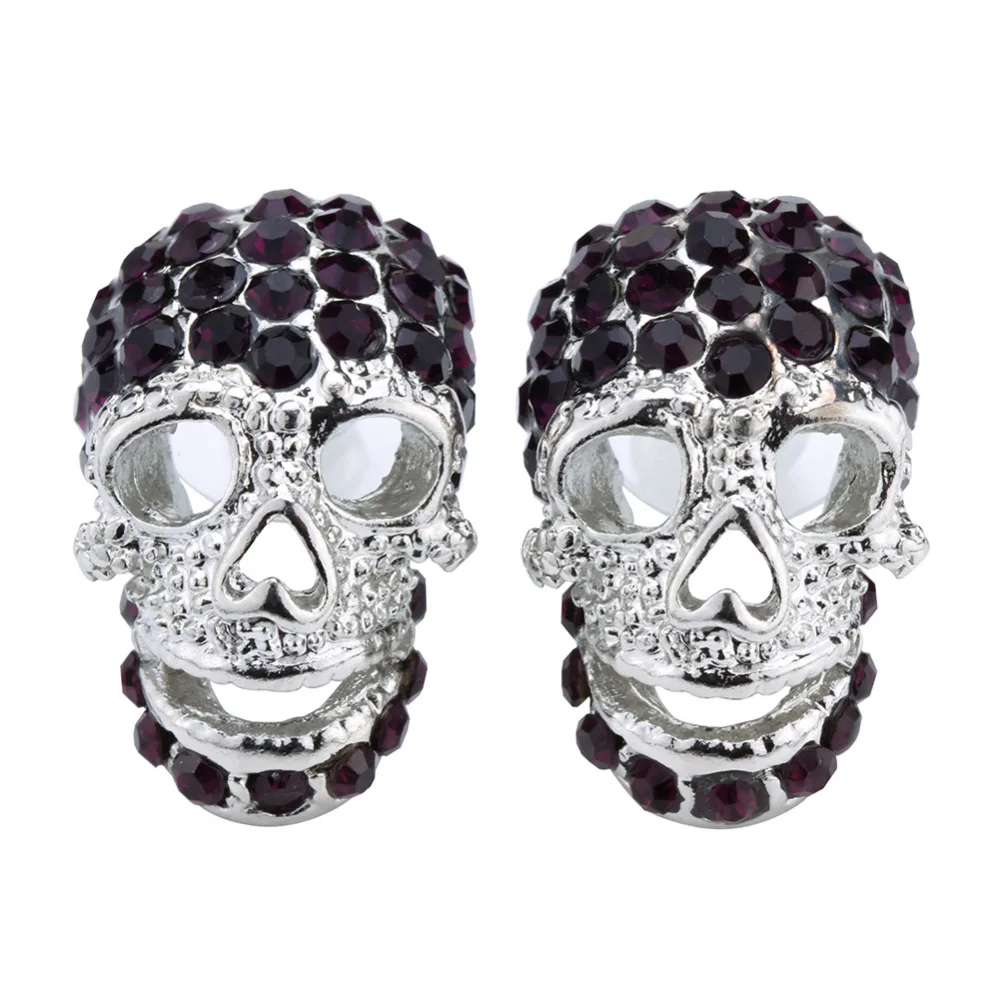 Серьги-штифты Skull skeleton для женщин, мотоциклистов, панк-рок-христианской бижутерии EM33 оптом, с доставкой оттенки золота, серебра и черного.