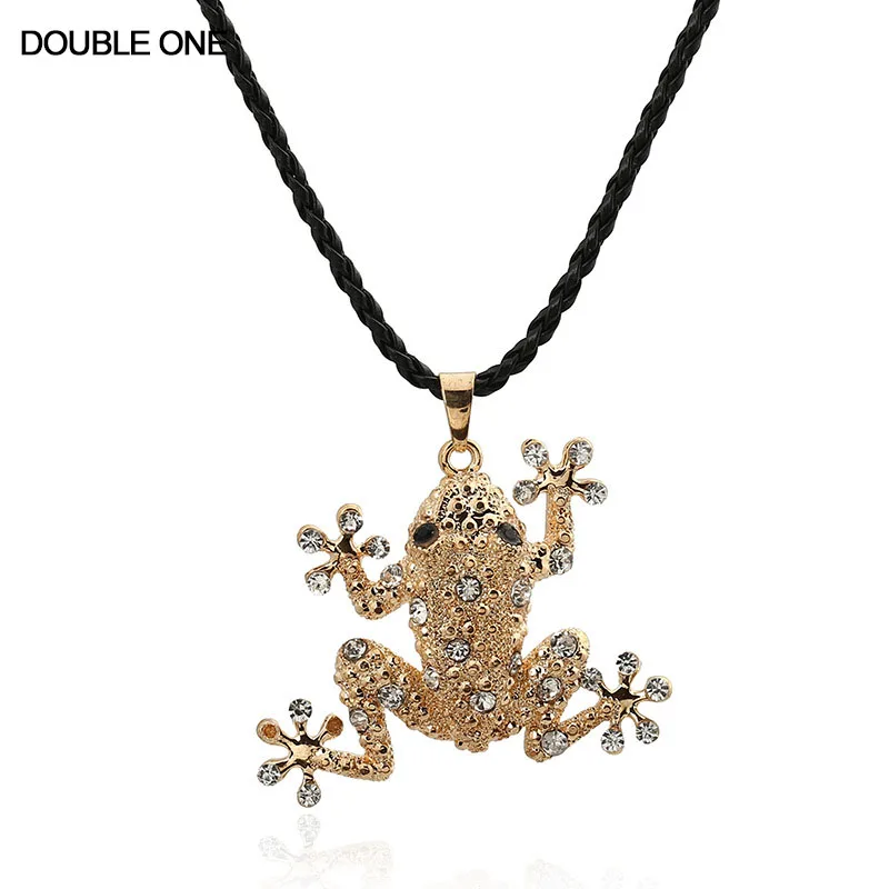 Модное Длинное Ожерелье в виде лягушки ювелирные изделия подвеска с кристаллами