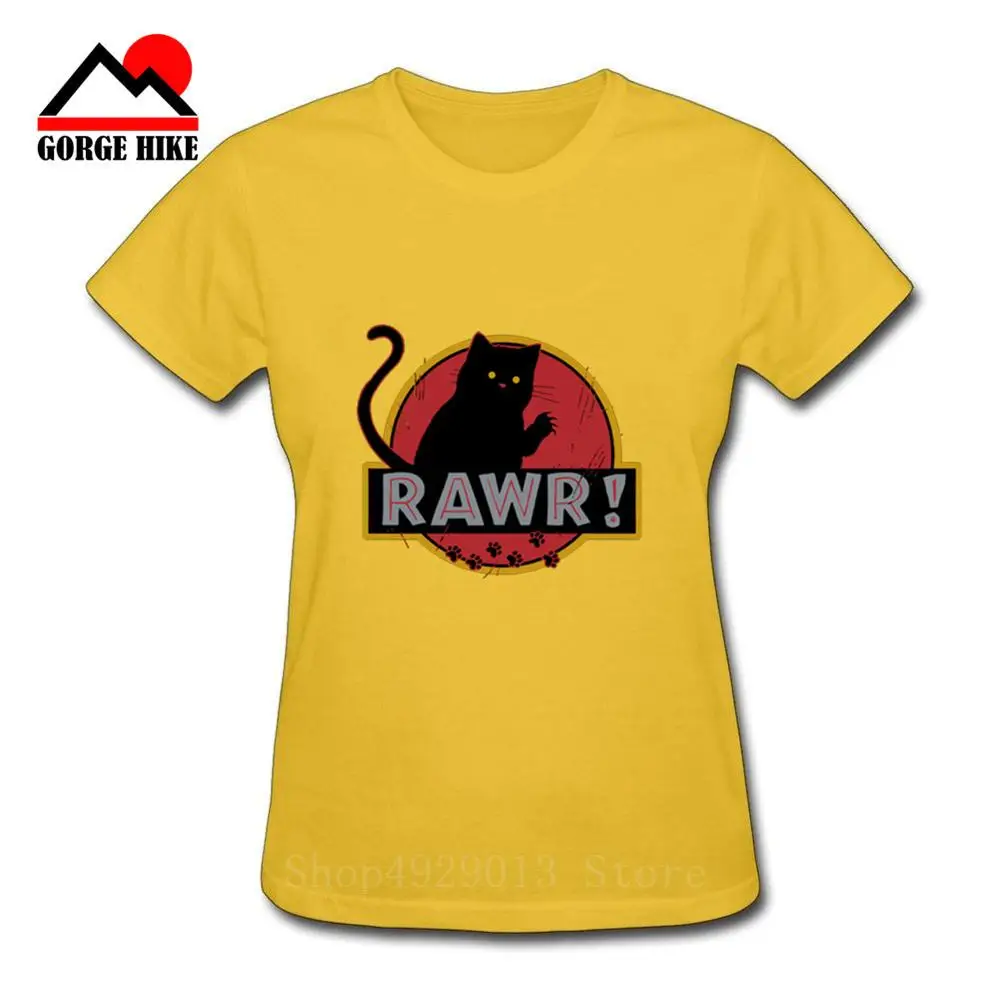 Футболка Meow Rawr cat футболка уличная одежда женская с принтом простая красная