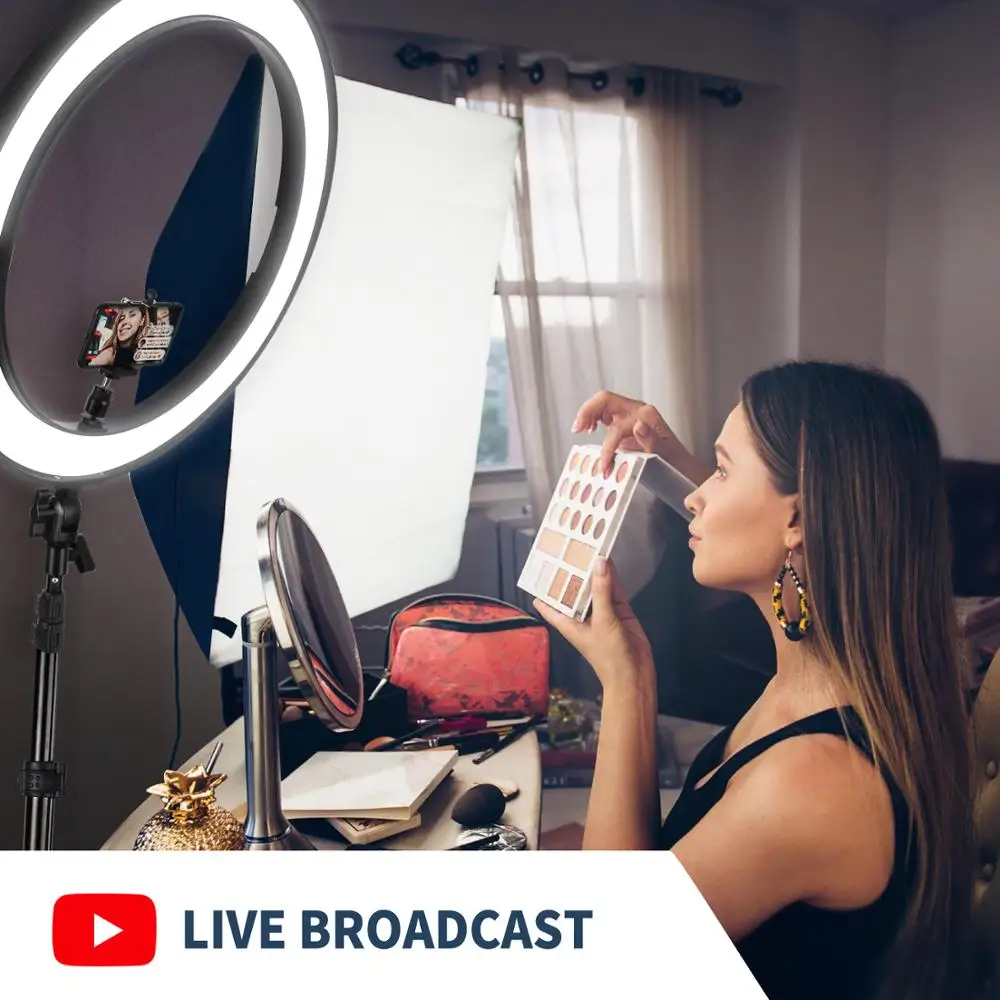 Neewer Комплект 8 дюймового светодиодного кольца для макияжа Youtube Video Blogger Salon