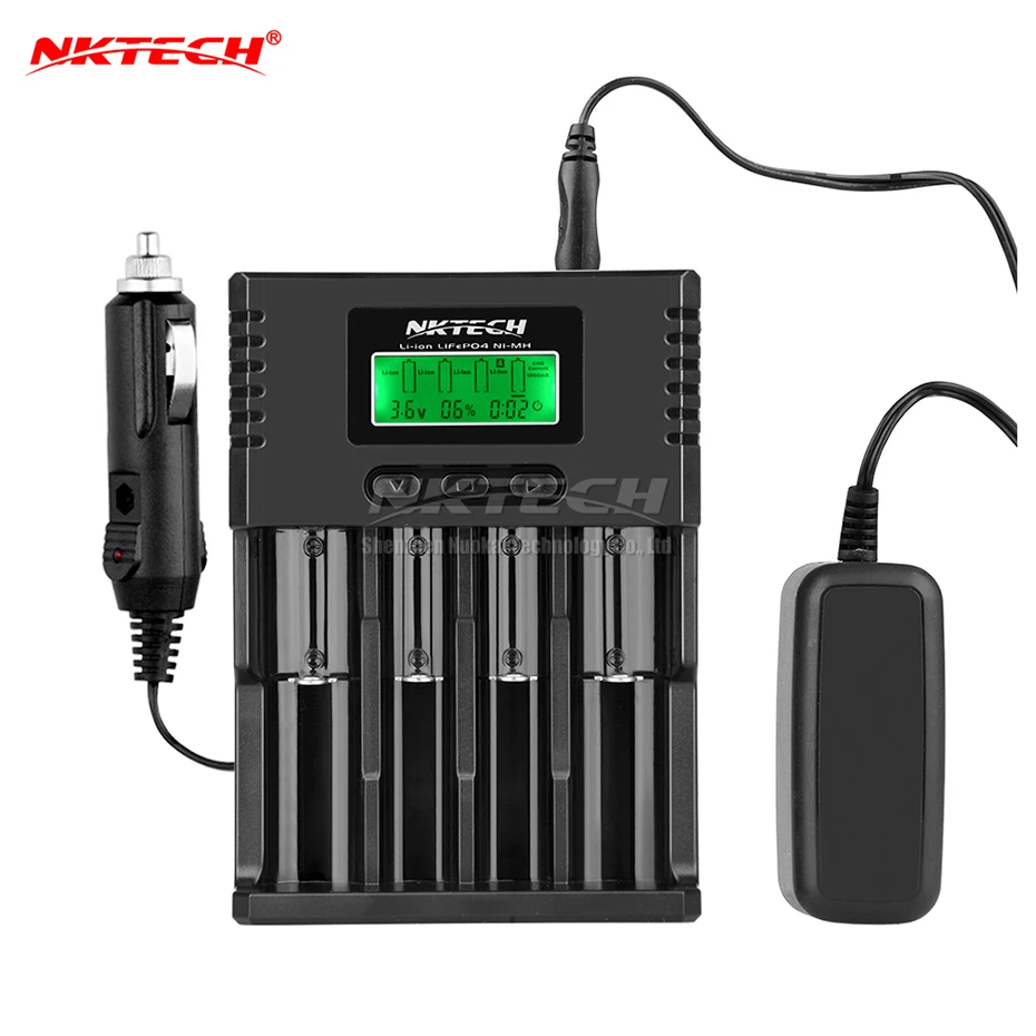 Зарядное устройство NKTECH H4 4 слота для литий-ионных аккумуляторов Soshine 26650 18650 18500