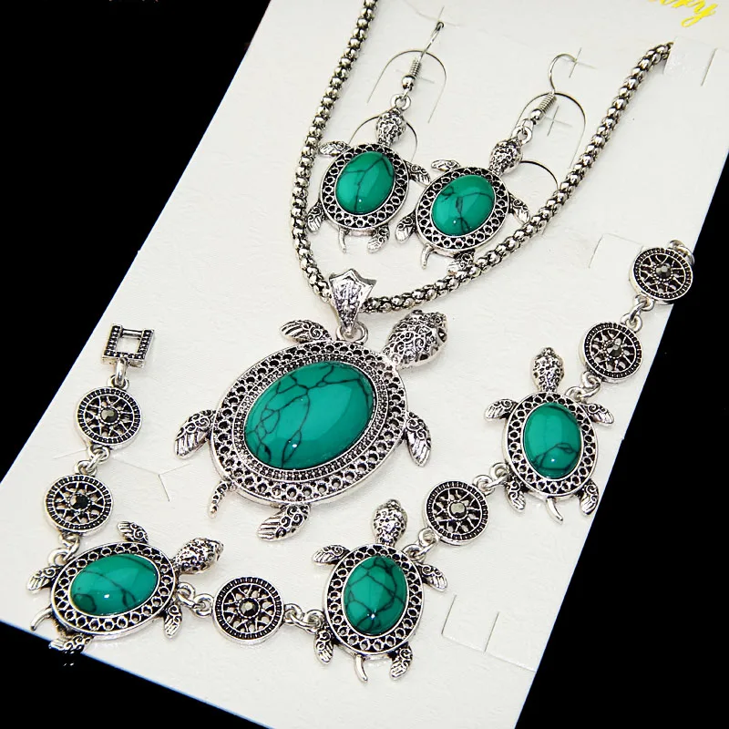 Винтажная искусственная черепаха натуральные черные камни античное серебряное