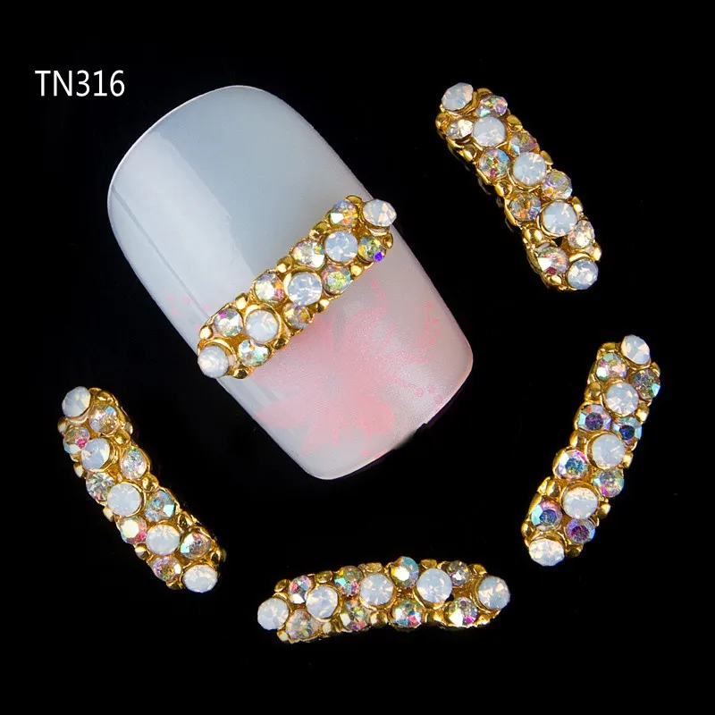 Blueness 2015 New 10Pcs Gold Strip 3D Nail Tools Colorful Rhinestone For Nails Alloy Decorations Art Glitters DIY TN316 | Красота и