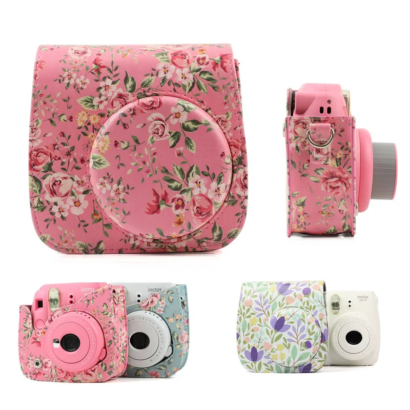 Для Fujifilm Instax Mini 8 + 9 Аксессуары для камеры цветы искусственная кожа мгновенная