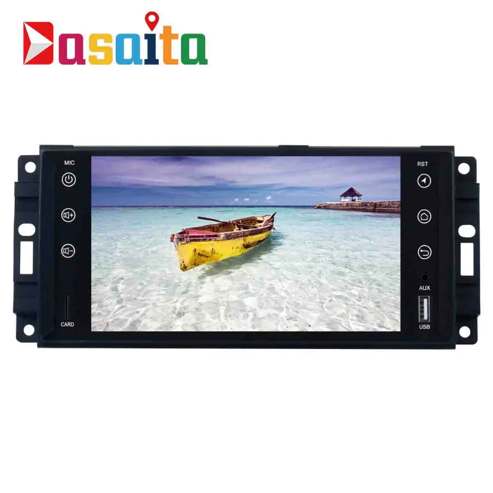Dasaita 7 &quotAndroid 8 1 Автомобильный gps плеер Navi для Jeep Chrysler Dodge с 2G + 16G четырехъядерным