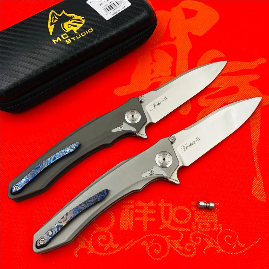 MAXACE Полуночный Кот складной нож M390 сталь-в-одном титановый сплав ручка Открытый Кемпинг рыболовные инструменты