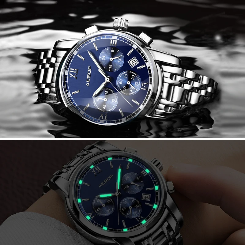 AESOP Брендовые мужские часы Роскошные модные водонепроницаемые спортивные