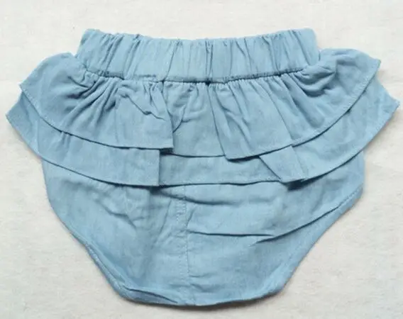 2015 летние шорты детские штаны с оборками однотонные джинсовые для девочек