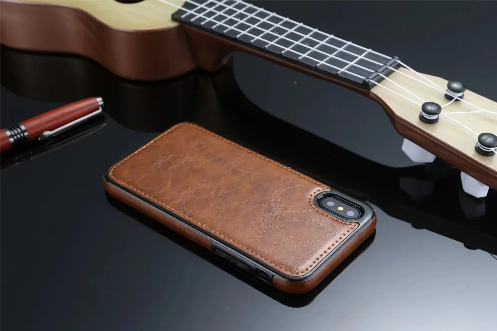 HengLiTai роскошный винтажный Магнитный чехол из искусственной кожи для Apple IPhone X Магнитный чехол для iPhone X Автомобильный держатель для телефона чехол