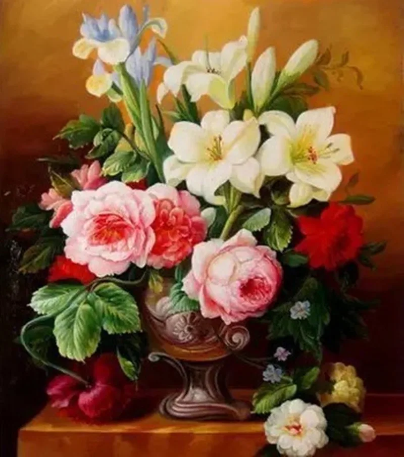 DIY живопись по номерам акриловый цветок на холсте Лаванда Безрамные Картины