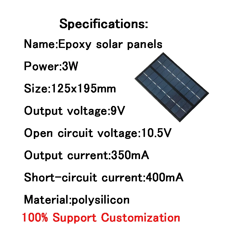 Fovigour 3 Вт 9 В солнечная панель DIY мини 125x195 мм|solar module|silicon solarcell panel |