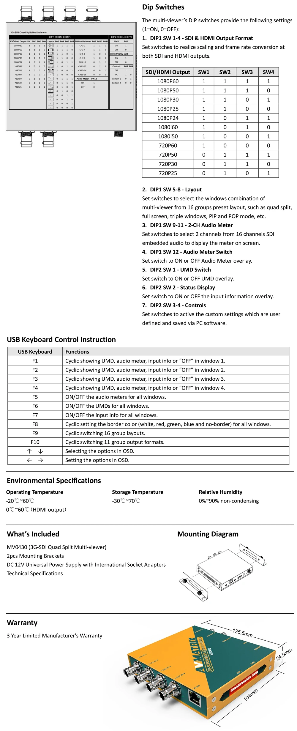 AVmatrix SDI в Преобразование HDMI для монитора HDMI, AVmatrix MV0430 3G-SDI масштабируемый конвертер и мультипросмотрщик для SDI монитора
