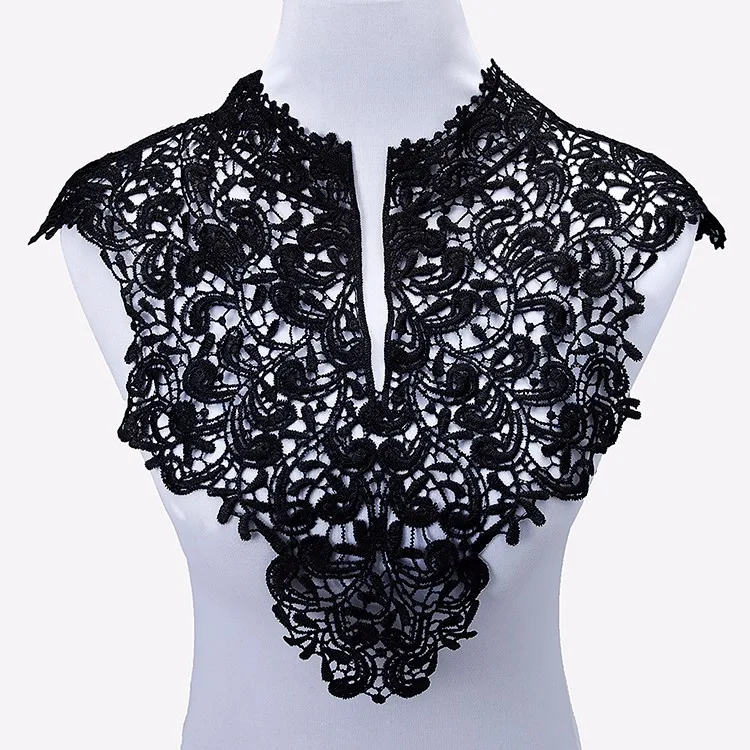 Misaya 1 шт. полиэстер большой v-образный вырез 4 цвета кружевной воротник тканевый, ручной работы свадебное платье воротник кружева для швейные принадлежности рукоделие