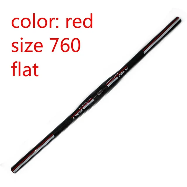 Flat Red 760mm Аутентичный Pura raza полный углеродного волокна горный велосипед ручка MTB руль прямо на плоской крест mtb руль - Цвет: Flat Red 760mm
