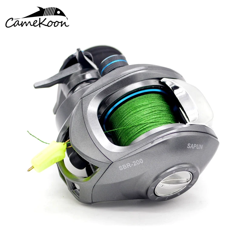 CAMEKOON baitcasing Рыболовные катушки 6,3: 1 Правая ручка приманка Литая Катушка с PE леской#3-120 м