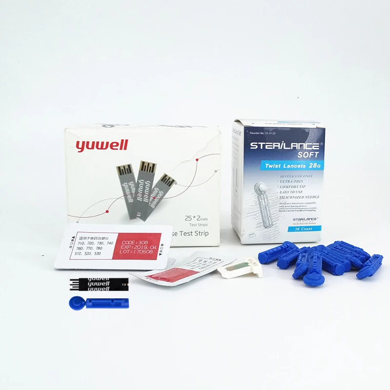 Глюкометр Yuwell 710 Тип 2 тест на сахарный диабет в крови глюкометр монитор+ 50 шт. тест-полосок глюкометр в крови набор глюкометр мг/дл