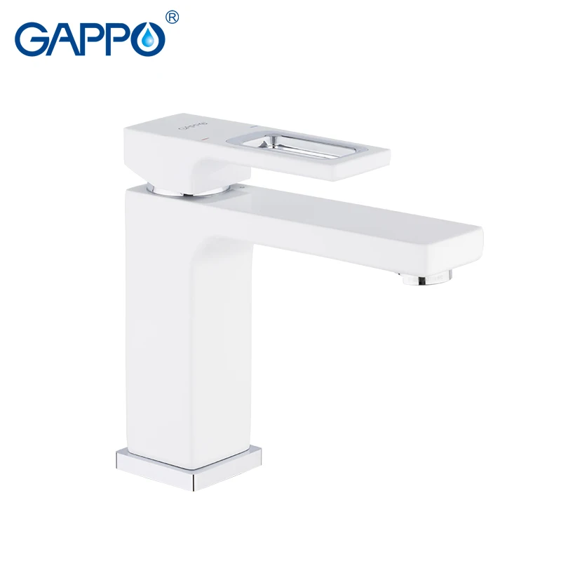 G1017 Gappo смесители для раковины для ванной комнаты белый полированный смеситель на бортике смеситель холодной и горячей воды с одной ручкой для ванной воды Водопад кран латунь - Цвет: G1017