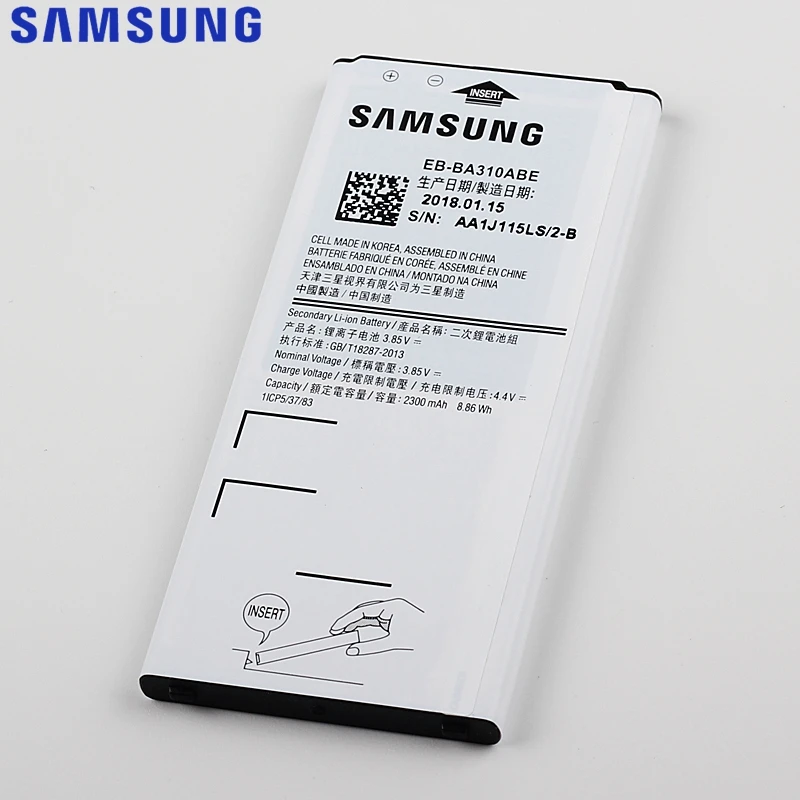 Сменный аккумулятор samsung для Galaxy A3 Edition A5310A A310 настоящий аккумулятор телефона EB-BA310ABE EB-BA310ABA