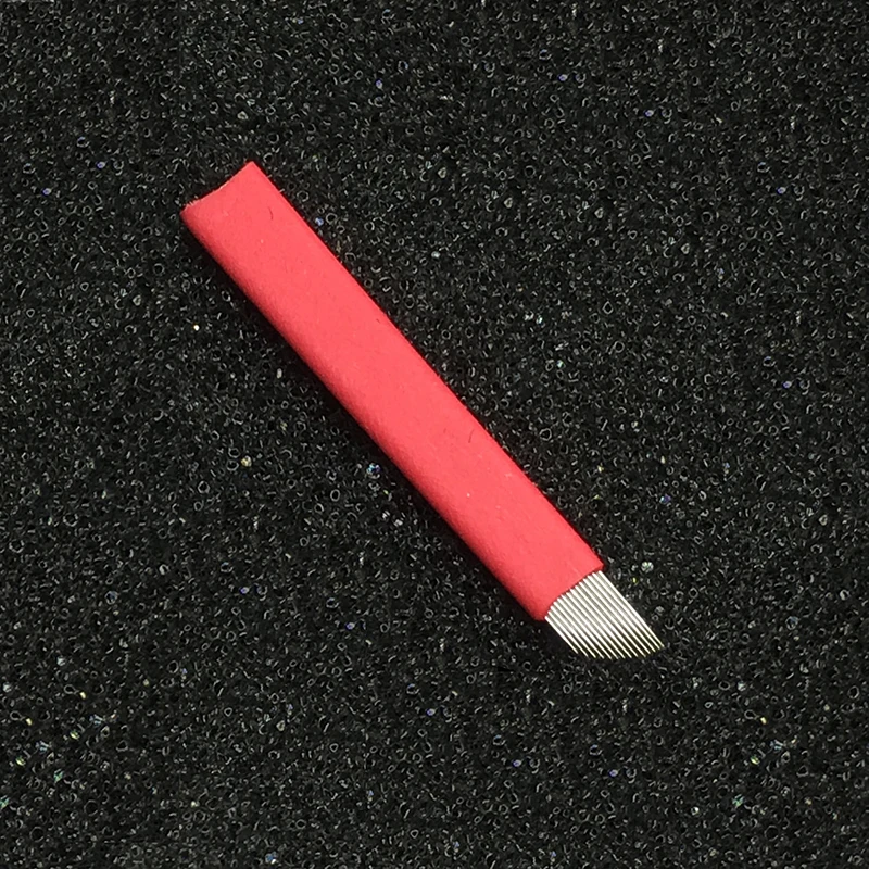 

14 штифтов 0,18 мм ИГЛЫ Перманентный Макияж брови тату лезвие микроблейдинг иглы для 3D вышивка руководство тату ручка машина