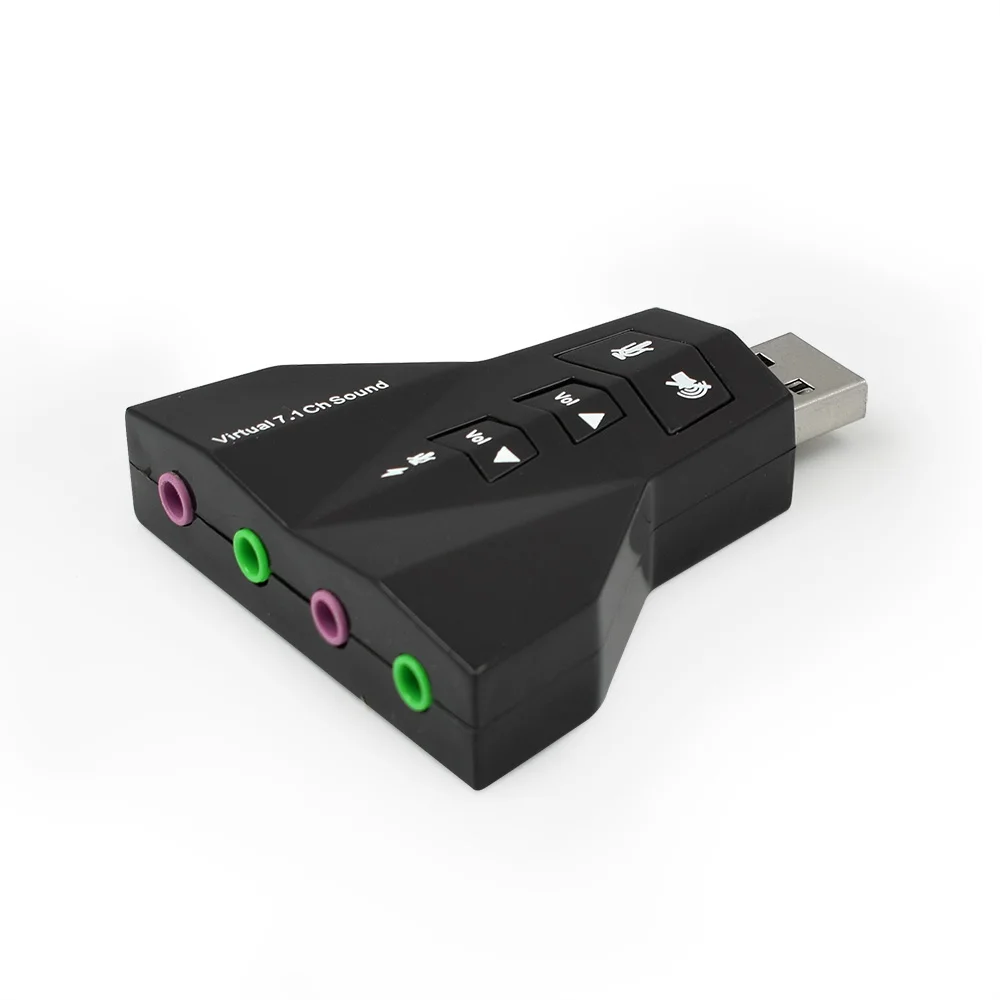 3D Внешний USB 2 0 аудио 7 1 адаптер звуковой карты двойной Виртуальный канал 3 5 мм