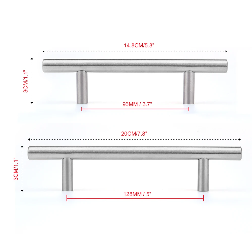 2022pcs modern furniture handles kitchen cabinet t pulls handles knobs stainless steel handles for furniture free global shipping