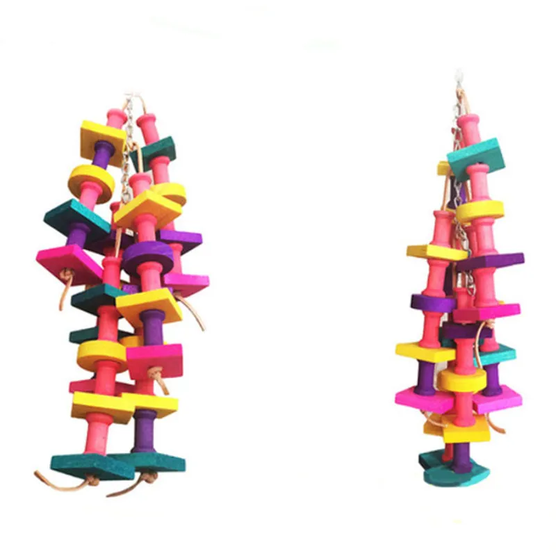 Красочные деревянные птицу попугай хомяков крысы жевать игрушки cockatiels природный