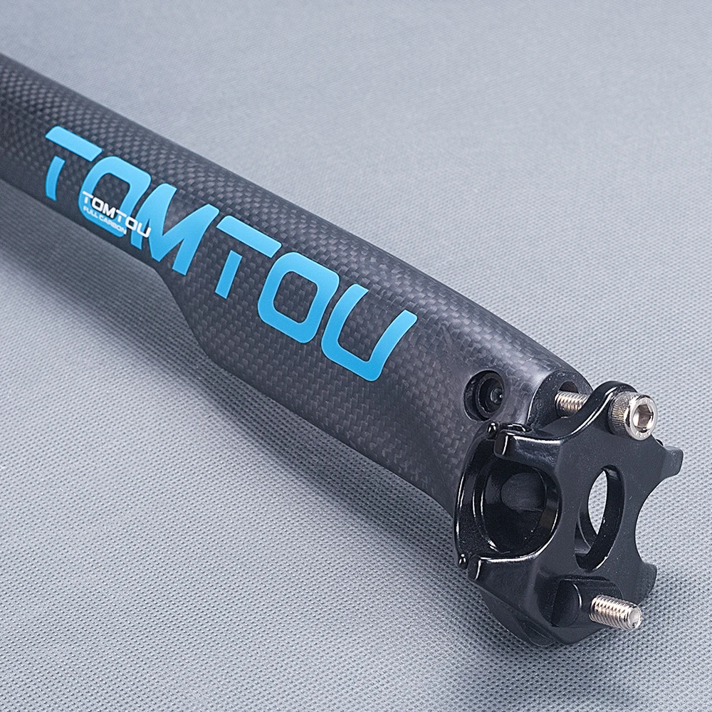 TOMTOU 3K Carbon Bike Breaking Wind Seatpost Road MTB Bicycle Seat Post Cycling Parts Matte Blue 27.2/30.8/31.6mm - T26M15 | Спорт и