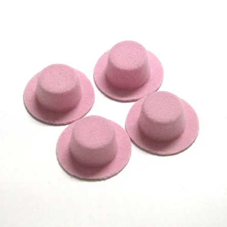 pink 100 шт./лот, вечерние мини-шляпы из фетра для куколки, аксессуары для волос, самодельная мини-шляпа 4 см, BJD, кукольная шляпа - Цвет: pink