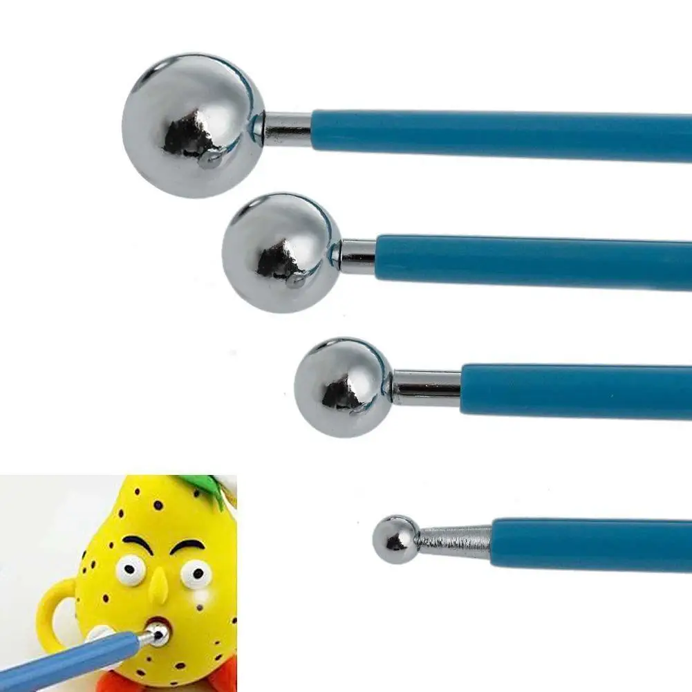 4pcs/lot Sugarcraft Fondant Cake Decoration Tools Stainless Steel Molding Ball Tool Stick Set Kitchen Accessories | Дом и сад