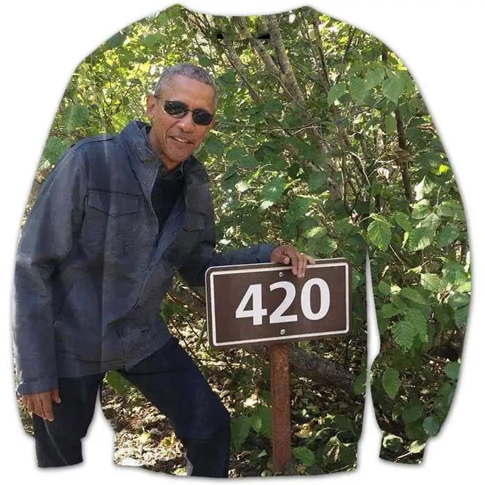 Мужская толстовка с капюшоном BARACK OBAMA 420 новый креативный дизайн забавный стиль
