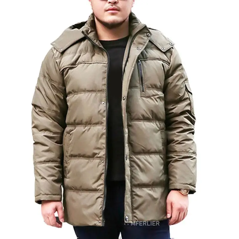 MFERLIER толстые теплые пуховики 6XL 7XL 8XL вес 155 кг Большие размеры с длинными рукавами Повседневные зимние пальто больших размеров