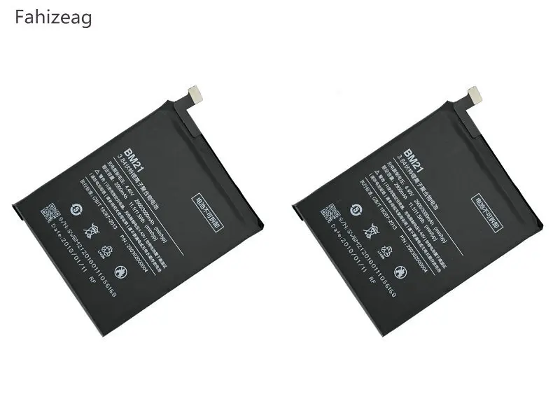 Fahizeag 2 шт. 2900 мАч / 11,1 Втч BM21 BM 21 заменяемая литий-полимерная батарея для мобильного телефона Xiaomi Mi Note 3GB.