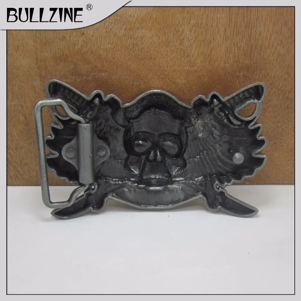 В Bullzine череп пряжки ремня с оловянной отделкой FP 03052 подходит для детей на возраст