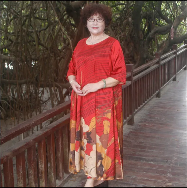 Женское платье с цветочным принтом FD3 длинное большого размера 7xl коротким