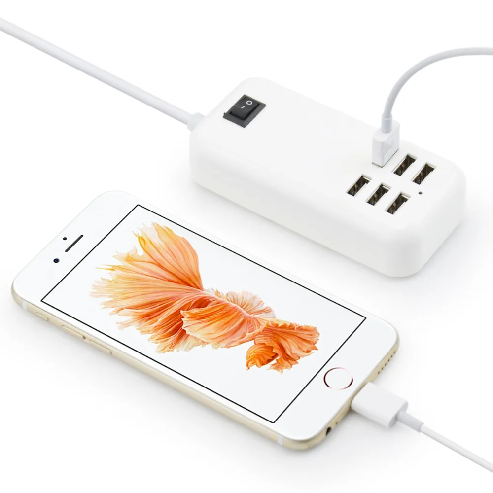 5 в 6 портов быстрое зарядное устройство USB полоса питания для iPhone ipad Samsung Android Tablet PC