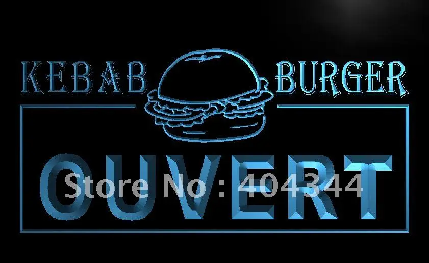 

LB868- Ouvert Kebab Burger Enseigne Lumineuse LED Neon Light Sign