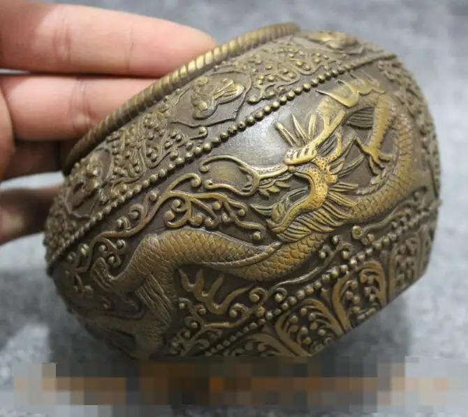 S02230 старинная китайская бронза Коллекционная Статуэтка Будда Амитабха