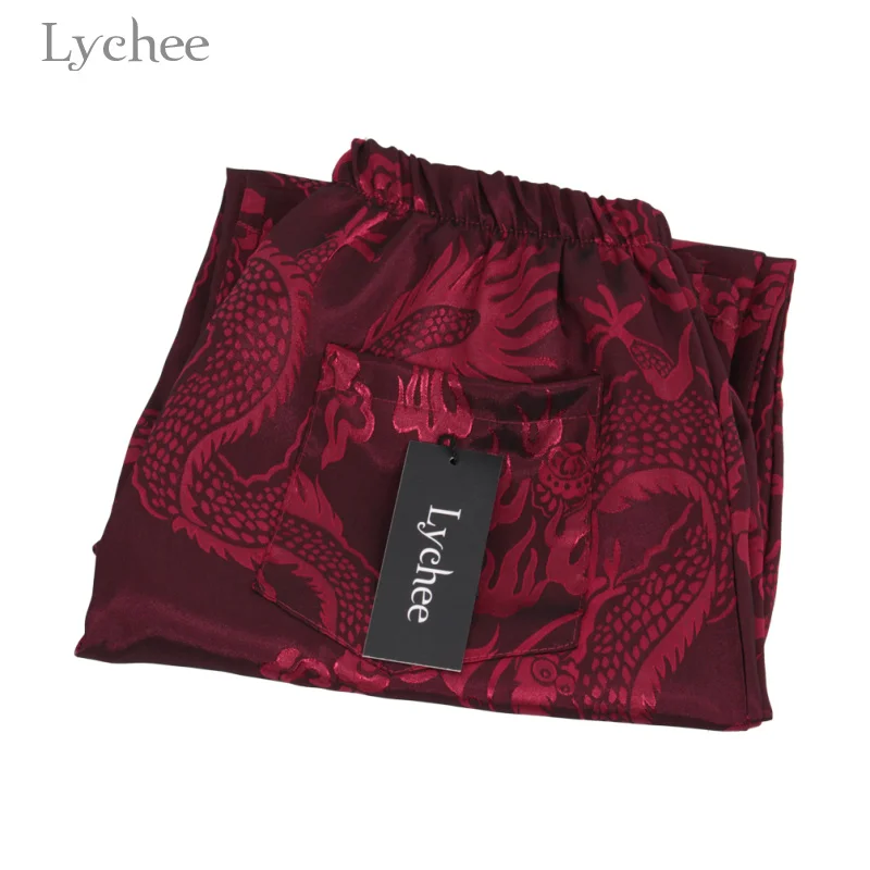 Брюки Lychee женские с вышивкой дракона повседневные свободные штаны в китайском