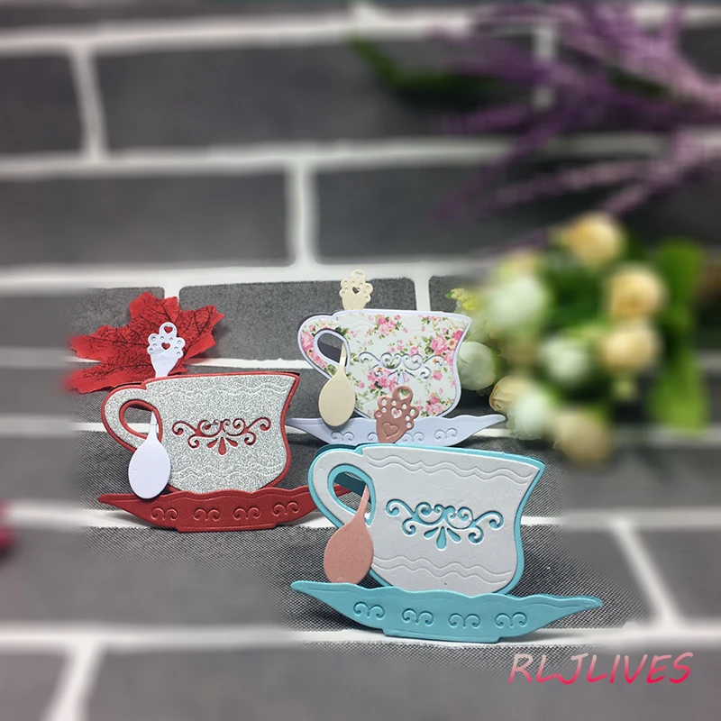 Винтажная чайная чашка металлические трафареты для резки сделай сам скрапбукинг